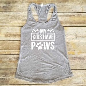 My kids have paws racerback workout shirt